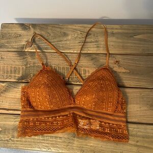 Orange Lace Bralette